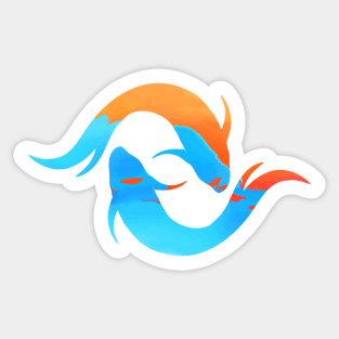 legendary japan koi fish logo, luck, prosperity, and good fortune Sticker